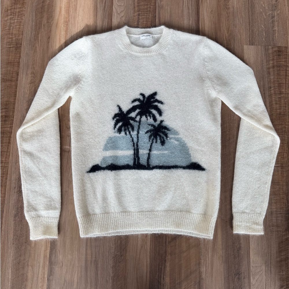 Saint Laurent | Mohair Sweater | Small | Palm Tree Motif | Hedi Slimane
